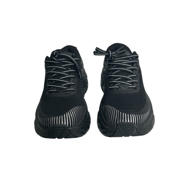 HOKA ONE ONE Women's BONDI 7 Black on Black Comfort Running Sneaker Size 7.5 - Picture 4 of 11